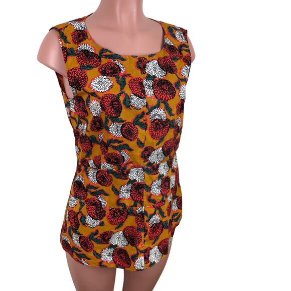 MARNI Floral Printed Peplum Blouse IT 44/ US 8 Cotton Sleeveless preppy career - Picture 1 of 10